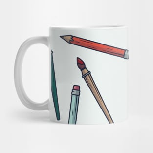 Pencils and brushes - Pattern Mug